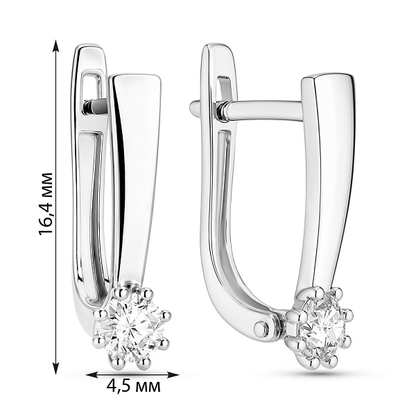 Серьги из белого золота с бриллиантами (арт. С011513040б) – изображение 7
