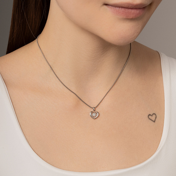 Золотая подвеска с танцующим бриллиантом (арт. П341187010б) – изображение 2