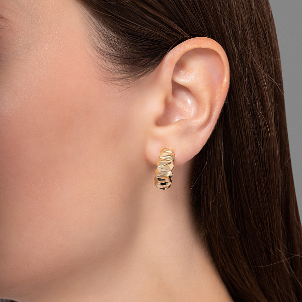 Серьги из желтого золота без камней (арт. 111460ж) – изображение 2