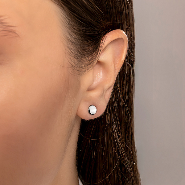 Золотые серьги пусеты «Монеты» (арт. 110598б) – изображение 2