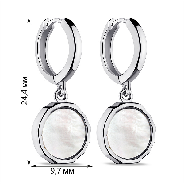 Серебряные серьги с перламутром (арт. 7502/9598/10п) – изображение 2