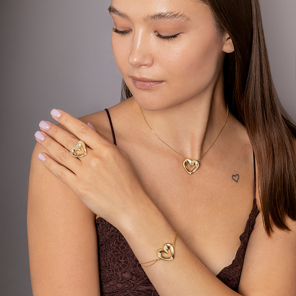 Золотое колье Сердце Francelli (арт. 361426ж) – изображение 7