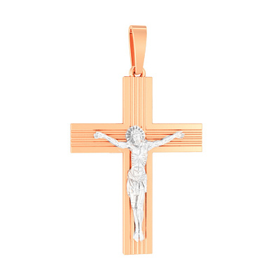 Натільний хрестик з червоного золота «Спасіння душі» (арт. 501360)