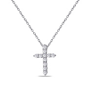 Серебряное колье Крестик с фианитами (арт. 7507/1477/1)