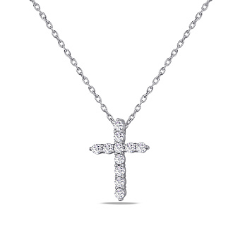 Серебряное колье Крестик с фианитами (арт. 7507/1477/1)