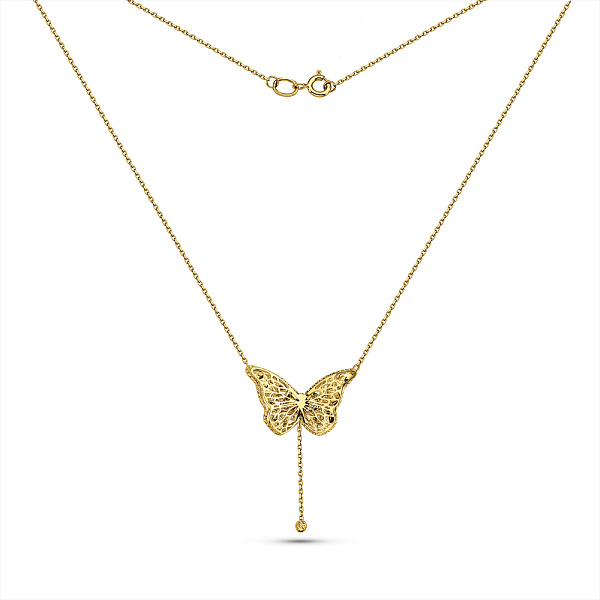 Колье из желтого золота Бабочка Francelli (арт. 361428ж) – изображение 2