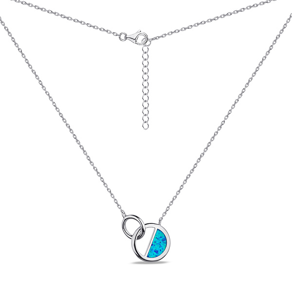 Серебряное колье с синим опалом (арт. 7507/2242Пос) – изображение 2