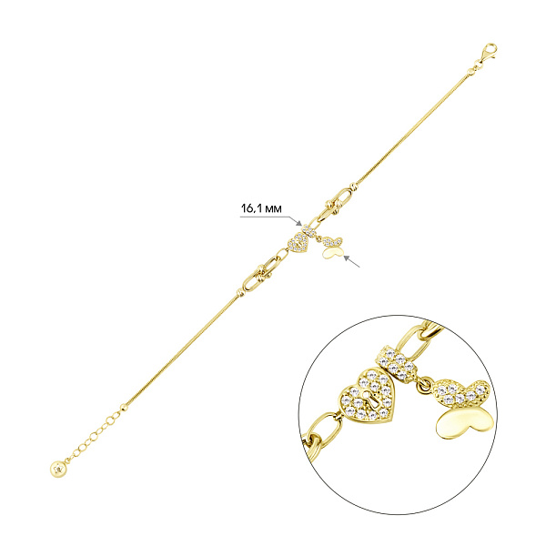 Браслет з жовтого золота з підвісками (арт. 326083жП1) – зображення 2