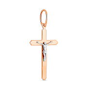 Фото Крестик из красного золота Кружево Веры и Надежды (арт. 501354)