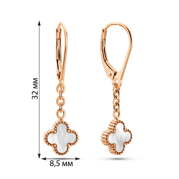 Золоті сережки з перламутром (арт. 1091536/8п) – зображення 2