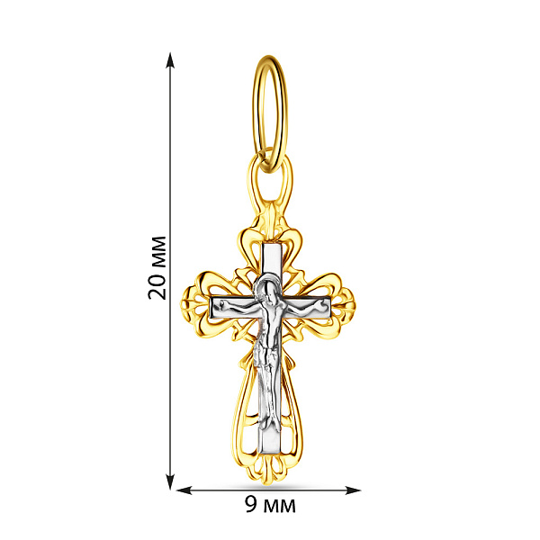 Крестик из желтого золота Распятие Сына Божьего (арт. 501510ж) – изображение 2