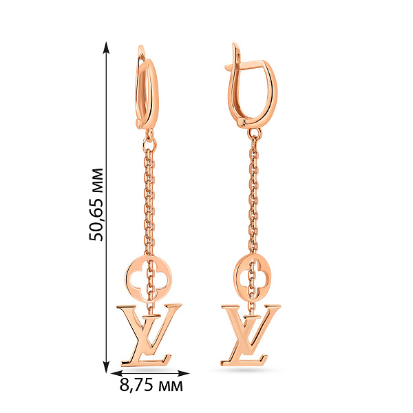 Золотые длинные серьги-подвески (арт. 106501) – изображение 2