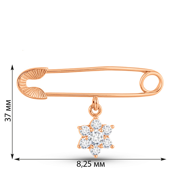 Золотая булавка с фианитами (арт. 360011а) – изображение 2