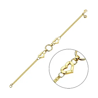 Браслет з жовтого золота з фіанітом (арт. 324422жкрП1)