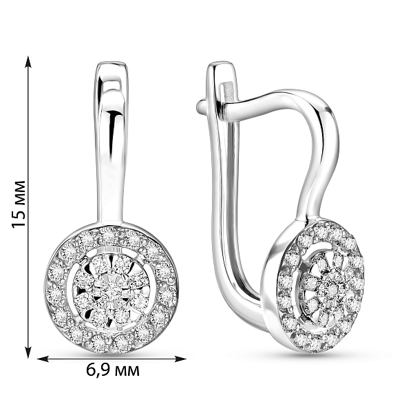 Серьги из белого золота с бриллиантами (арт. С011735015б) – изображение 2