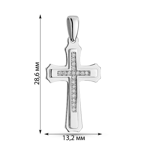 Золотой крестик с бриллиантами (арт. П011800010б) – изображение 2