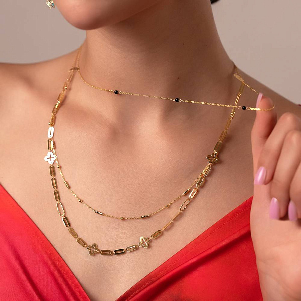 Багатошарове кольє Francelli з жовтого золота (арт. 352854жеч) – зображення 3