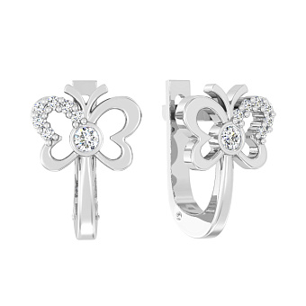 Фото Детские золотые серьги «Бабочки» с фианитами (арт. 110523б)