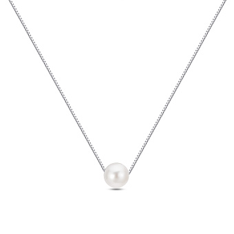 Фото Срібне кольє з перлиною (арт. 7507/2435жб)