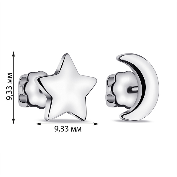 Серебряные серьги-пусеты без камней (арт. 7518/20026р) – изображение 2