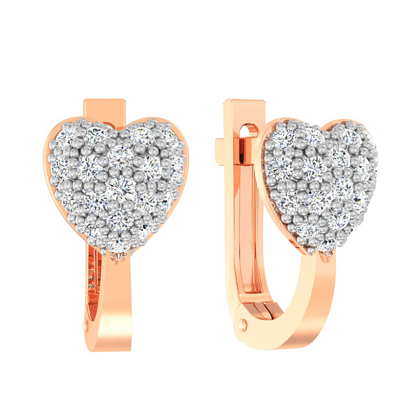 Дитячі золоті сережки «Серденька» з фіанітами (арт. 110262) – зображення 1