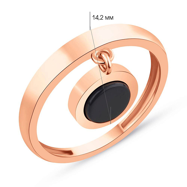 Золотое кольцо с ониксом (арт. 155690о) – изображение 2