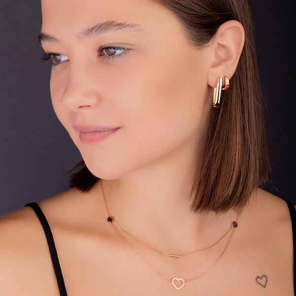 Золотые серьги-кольца (арт. 109973/15) – изображение 3