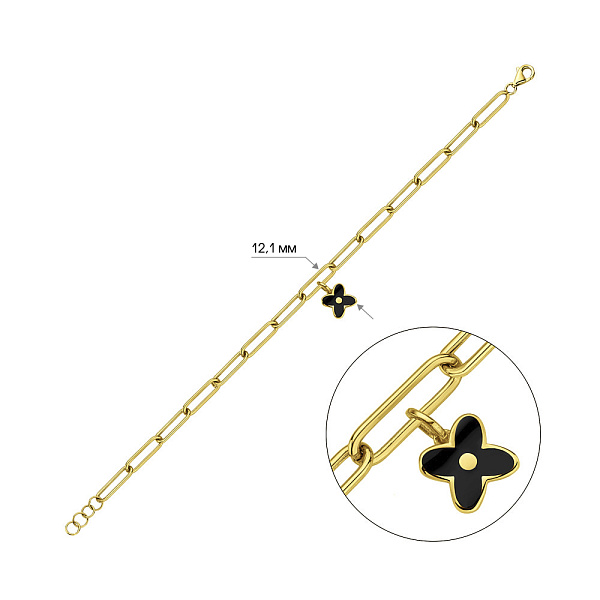 Браслет из желтого золота с подвеской (арт. 326295жеч) – изображение 3