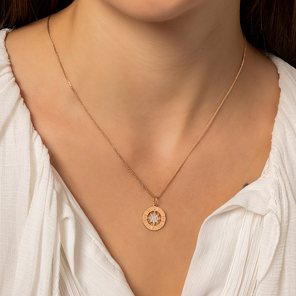 Золотой подвес с фианитами (арт. 424597) – изображение 4