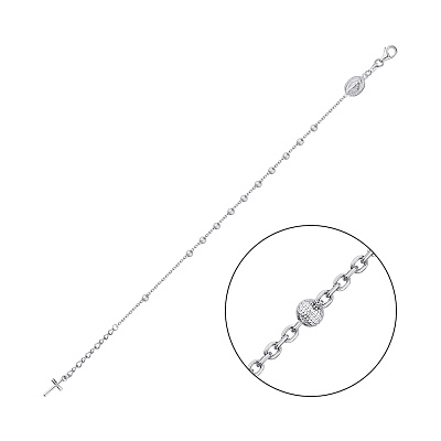 Срібний браслет Вервиця без каміння (арт. 7509/3917)