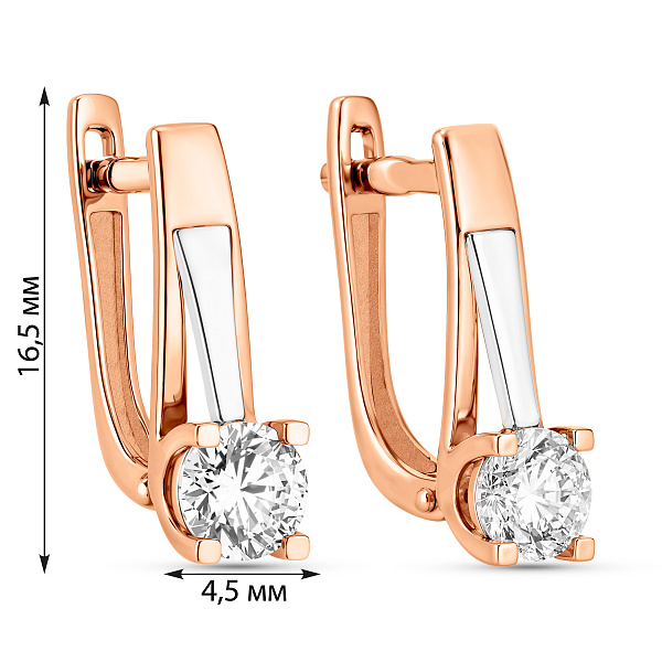 Золоті сережки з фіанітом (арт. 111024) – зображення 2