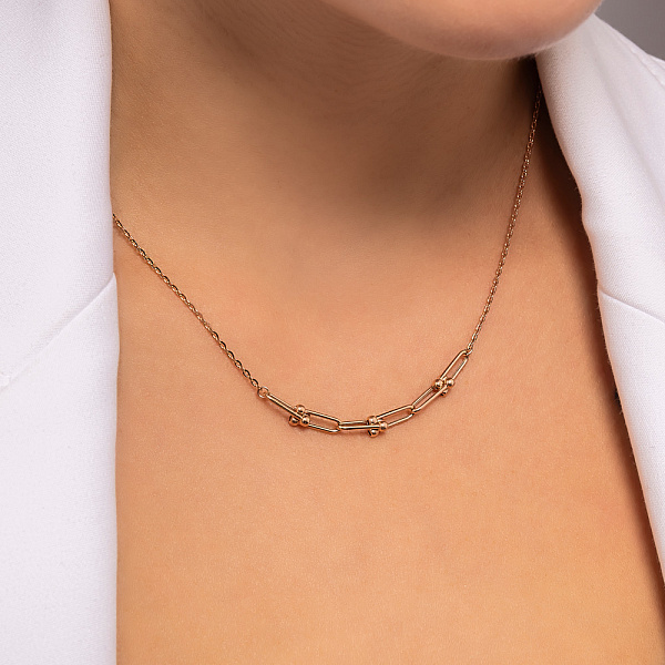 Золотое колье без камней (арт. 352736) – изображение 3