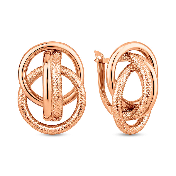 Серьги из красного золота с алмазной гранью (арт. 1092144) – изображение 1