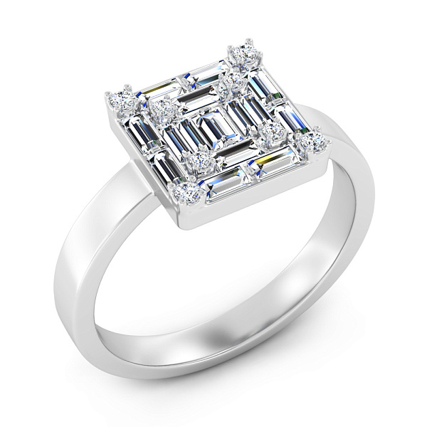 Золота каблучка з діамантами (арт. К011298060б) – зображення 1