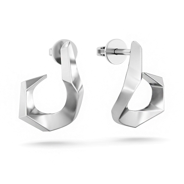 Пусети золоті в білому кольорі металу (арт. 110010б) – зображення 1