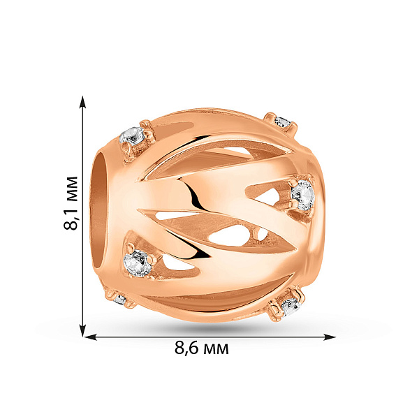 Золотой шарм с фианитами  (арт. 3108973101) – изображение 3