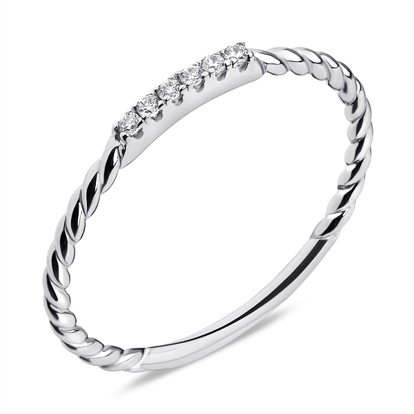 Серебряное кольцо с дорожкой из фианитов (арт. 7501/6844) – изображение 1