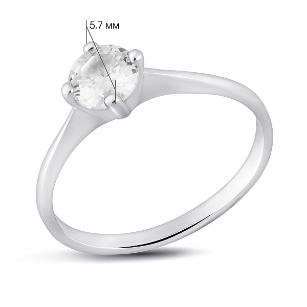 Серебряное кольцо с фианитом (арт. 7501/3225) – изображение 2