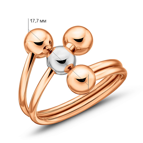 Золота каблучка з кульками (арт. 156049кб) – зображення 2