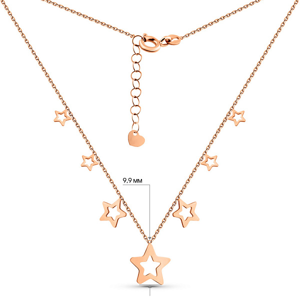 Золотое колье Звезды с подвесками (арт. 352568) – изображение 7