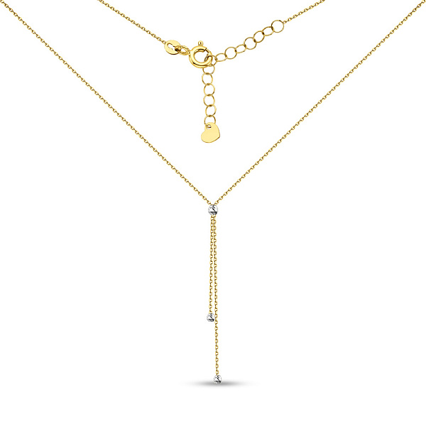 Колье-галстук из желтого и белого золота без камней (арт. 360180жб) – изображение 2