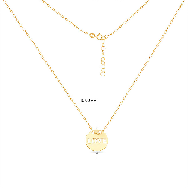 Колье золотое «Love» (арт. 351559/10ж) – изображение 4