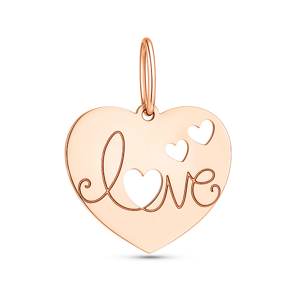 Подвеска из красного золота Love (арт. 440921) – изображение 1