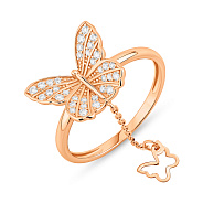 Золота каблучка Метелики з підвіскою (арт. 141222)