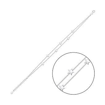 Серебряный браслет на ногу без камней (арт. 7509/5124н)