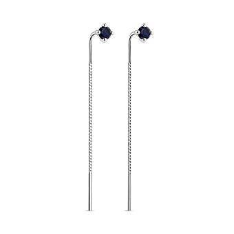 Серьги-протяжки из серебра с сапфирами (арт. 7502/2167556Спс)