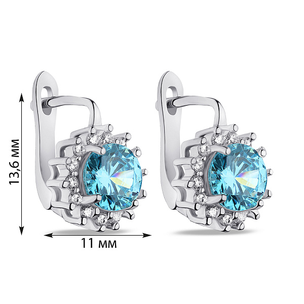 Серьги из серебра с фианитами (арт. 7502/СК2ФТ/475) – изображение 2