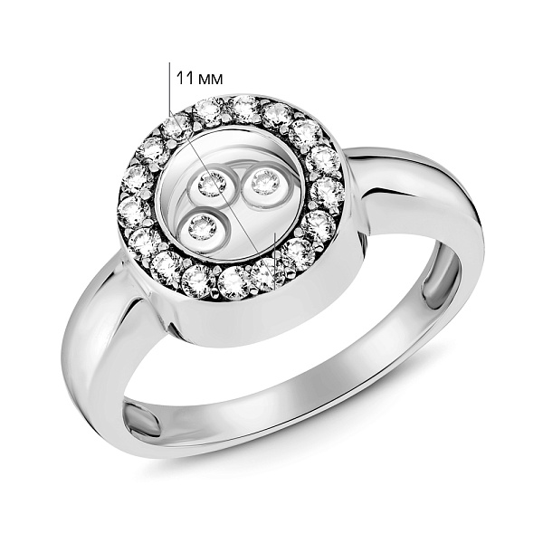 Кольцо из белого золота с фианитами (арт. 150051б) – изображение 2