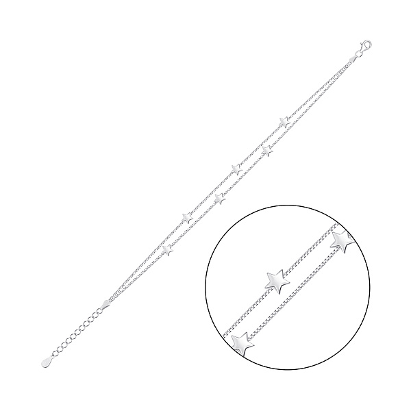 Серебряный браслет на ногу без камней (арт. 7509/5124н) – изображение 1