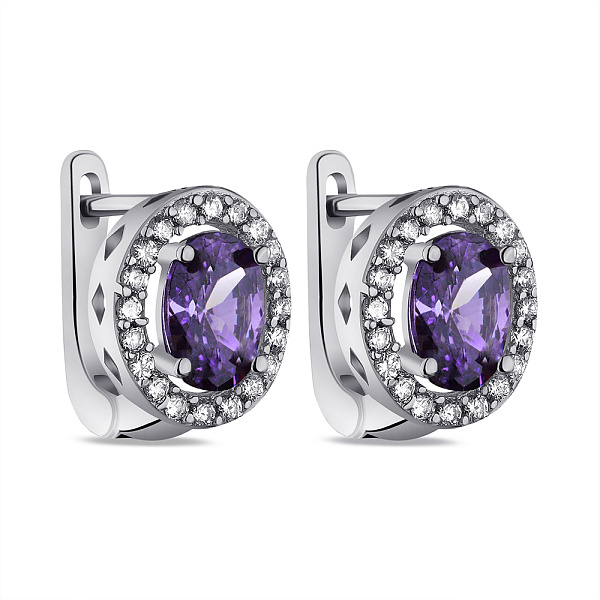 Серебряные серьги с фианитами (арт. 7502/СК2ФА/384) – изображение 1